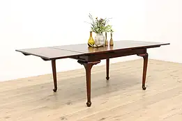 Georgian Design Vintage Farmhouse Oak Dining or Library Table, 2 Leaves #37129