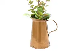 Farmhouse Antique Copper Water Pitcher, Jug, Planter or Vase #43924