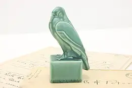 Art Deco Vintage Egyptian Ibis Teal Ceramic Bird Sculpture, Rookwood #44998