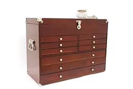 Jewelry or Collector Cabinet Mahogany Machinist Chest #44884