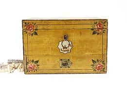 English Victorian Antique Hand Painted Keepsake Box or Jewelry Chest #44467