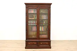 Victorian Eastlake Antique Carved Walnut Office or Library Bookcase #34898