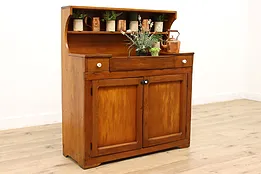 Farmhouse Antique Country Pine Kitchen Pantry Dry Sink or Server #45123