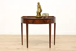 Georgian Design Vintage Mahogany Demilune or Hall Console, Limbert #45022