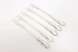 Set of 5 Antique Silverplate Cocktail Seafood Forks, Rodgers #44987