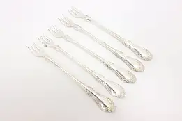 Set of 5 Antique Silverplate Cocktail Seafood Forks, Rodgers #44987