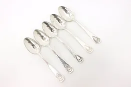 Set of 5 Craftsman Antique Hammered Silverplate Teaspoons, Rodgers #44986