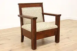 Arts & Crafts Mission Oak Antique Craftsman Throne or Hall Chair #45220