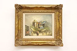 Paris Flower Market Day Vintage Original Oil Painting, Burnett 16.5" #45283