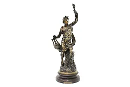 Apollo Statue French Antique Greek God Sculpture, Bruchon #44691