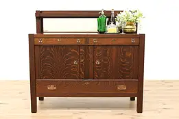 Arts & Crafts Mission Oak Antique Craftsman Buffet, Sideboard or Server #45205