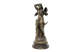 Phoebe Statue French Antique Greek Moon Goddess Sculpture, Bruchon #44692