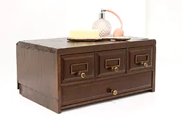 Traditional Antique Oak 4 Drawer Desktop Office or Library File #39073