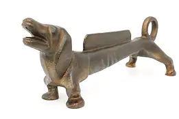 Farmhouse Vintage Cast Iron Dachshund Dog Statue Door Stop & Boot Scraper #43200