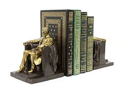 Pair of Pres. Lincoln Memorial Sculpture Bookends by French #44913