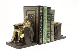 Pair of Pres. Lincoln Memorial Sculpture Bookends by French #44913