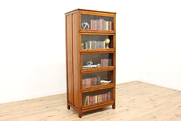 Oak Double Side 10 Section Antique Bookcase Display Cabinet #45011