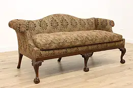 Georgian Camel Back Vintage Mahogany Sofa, Ball & Claw Feet #45369