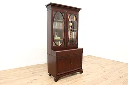 Empire Antique 1830s Mahogany Secretary Desk & Bookcase #35785