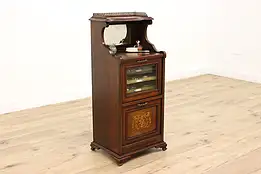 Victorian Antique Rosewood & Marquetry Music Jewelry Cabinet #45207