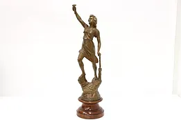 Woman of Industry French Antique Bronze Finish Sculpture #44991
