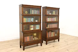 Pair of Antique 4 Stack Lawyer Office Bookcases, Globe #45461