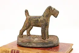 Farmhouse Antique Cast Iron Airedale Terrier Single Bookend #45417