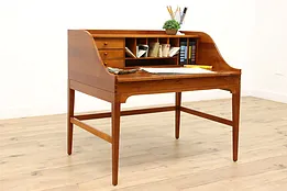 Midcentury Modern Vintage Cherry Desk, Leather Top, Harden #45473