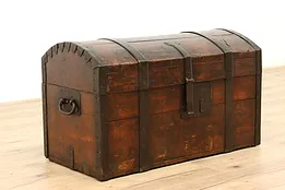Farmhouse Antique 1800s Immigrant Chest or Blanket Trunk #45370