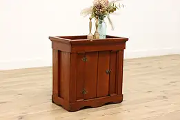 Farmhouse Antique Pine Kitchen Dry Sink, Washstand, Cupboard #45194