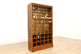 Farmhouse Antique 67 Cubby Post Office File Collector Cabinet #45463