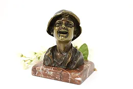 Young Boy Laughing Sculpture Antique Bronze Statue, Martin #43327