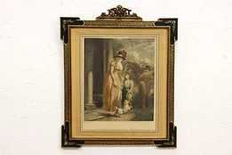 Squire's Door Antique English Etching after Morland 26" #45196