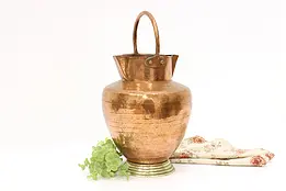Farmhouse Antique Hammered Copper & Brass Water or Wine Jug #45101