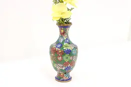 Japanese Cloisonne Antique Inlaid Enamel Vase, Flowers #45564