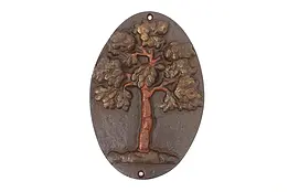 Farmhouse Antique Cast Iron Painted Tree Wall Plaque #44137