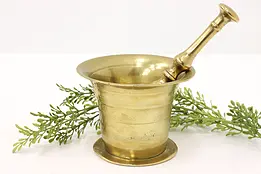 Brass Antique Apothecary Drug Spice Grinding Mortar & Pestle #45099