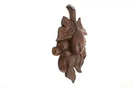 Fruit Black Forest Antique Carved Walnut Wall Sculpture #45567