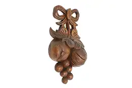 Fruit Black Forest Antique Carved Walnut Wall Sculpture #45566