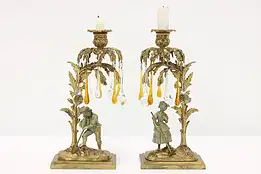 Pair of Victorian Antique Bronze Candelabra #43583