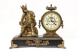 Mercury God Antique Porcelain Dial Mantel Clock, Ansonia #41883