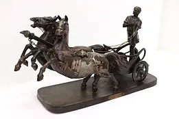 French Antique Horse Chariot Racing Sculpture after Hingre #44093