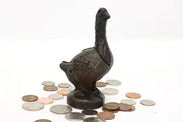 Farmhouse Iron Antique Red Goose Shoe Sculpture Coin Bank #44132