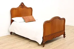 French Antique Carved Mahogany Full or Double Size Bed #45586