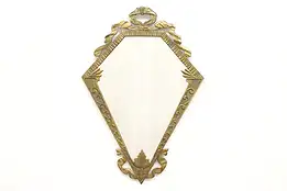 Art Deco Antique Brass Finish Hall or Bath Wall Mirror #45240