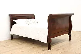 Empire Antique Flame Mahogany Queen Size Sleigh Bed #45599