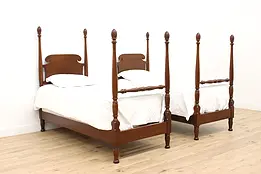 Pair of Antique Georgian Design Twin Size Poster Beds #39732