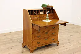 Georgian Antique 1790s Tiger or Curly Maple Secretary Desk #45685