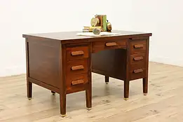 Executive Vintage Walnut Office, Library, or Teacher Desk #45610