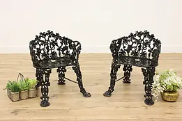 Victorian Grapevine Vintage Cast Iron 2 Garden Patio Chairs #45331
